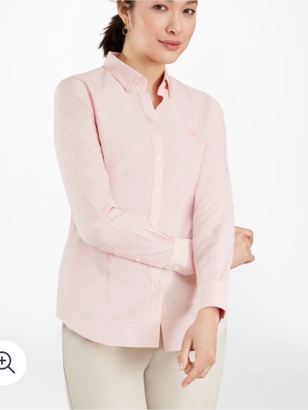 Brooks Brothers Non-Iron Tailored-Fit Supima Cotton Dress Shirt 8 Pink
